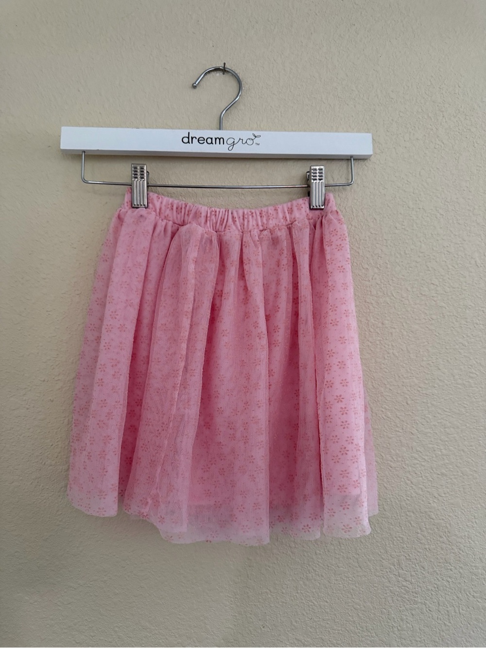 Dream Gro Girls' Pink Tulle Skirt with Sparkle Overlay